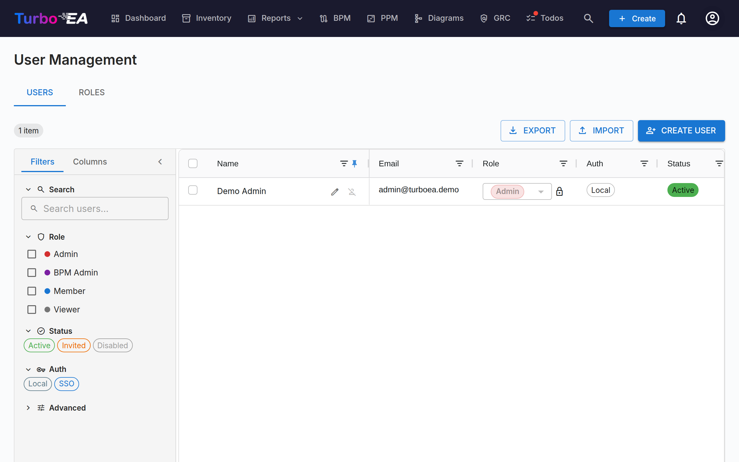 User and Role Management