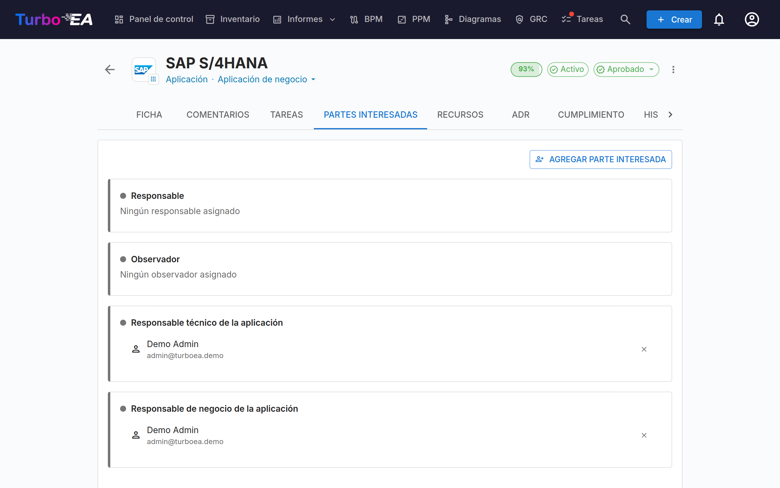 Partes Interesadas de una Ficha