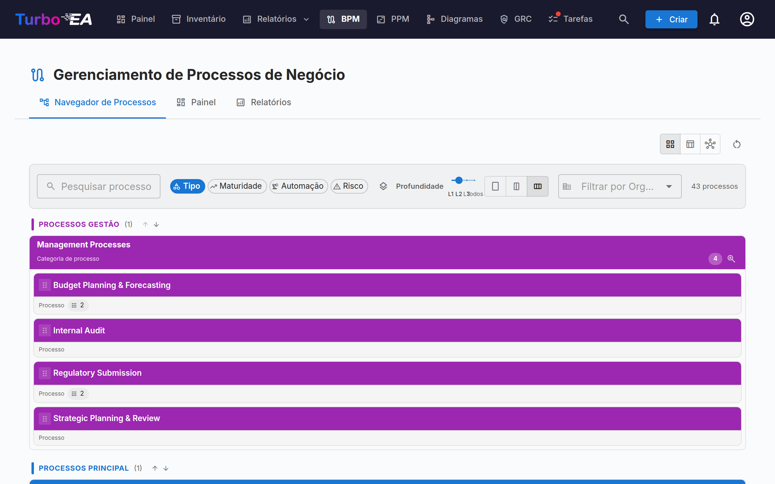 Navegador de Processos de Negócio